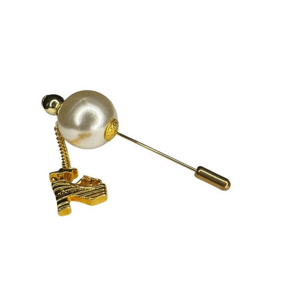 Ferragamo Gold Tone and Pearl Pin - Picture 1 of 5